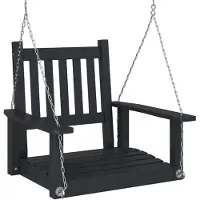 vidaXL Chaise de jardin suspendue avec chaînes métalliques Noir Sapin massif