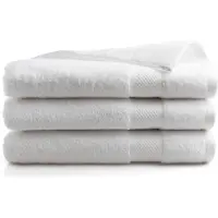 DoubleDry Serviettes 70 x 140 cm - lot de 3 - Qualité hôtelière 500 g/m2 - Douces et absorbantes - OEKO-TEX Made in Green & BSCI Certified - blanc brillant