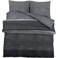 vidaXL Ensemble de literie gris foncé 200x200 cm coton