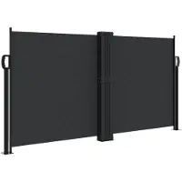 vidaXL Store latéral extensible noir 120x1200 cm