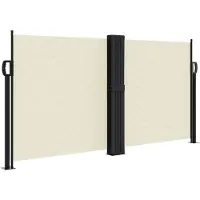 vidaXL Marquise latérale extensible Crème 120x1000 cm