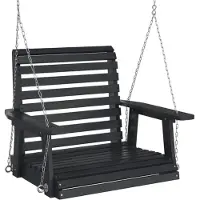 vidaXL Chaise de jardin suspendue avec chaînes métalliques Noir Sapin massif