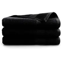 DoubleDry Serviettes 70 x 140 cm - lot de 3 - Qualité hôtelière 500 g/m2 - Douces et absorbantes - OEKO-TEX Made in Green & BSCI Certified - noir corbeau