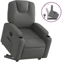 vidaXL Fauteuil relax releveur 88 x 74 x 97 cm Tissu gris clair