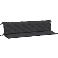 vidaXL Coussins de banc jardin lot de 2 noir 200x50x7 cm tissu Oxford
