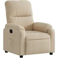 vidaXL Fauteuil relax Crème Tissu microfibre
