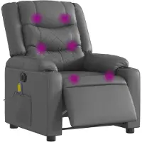 vidaXL Fauteuil de massage électrique gris similicuir