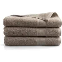 DoubleDry Hotel Serviettes de bain 70 x 140 cm - Lot de 3 - 100% coton 500 g/m2 - Douces et absorbantes - Beige Taupe