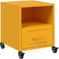vidaXL Table de chevet jaune moutarde 36x39x43,5 cm acier