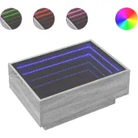 vidaXL Table basse LED Gris Sonoma 70x50x30 cm Bois composite