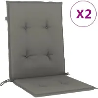 vidaXL Coussins de chaise à dossier bas lot de 2 gris foncé mélangé