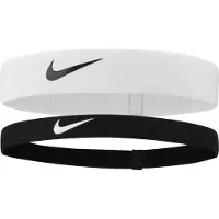 Nike Unisexe, Bandeau, Flex Headbands Logo Black/White (2x), Blanc, Noir