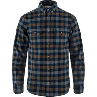 Fjällräven - Chemise en coton biologique - Skog Shirt M Dark Navy Dark Oak pour Homme en Coton - Taille S - Gris