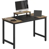 Markenlos Ensemble chaise de bureau avec support d'écran - Table, plateau - MDF, métal - Style vintage - 120 x 60 x 75 cm