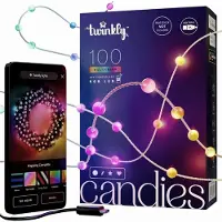 Twinkly Candies – 100 lumières LED RGB en forme de perle. Câble vert. USB-C