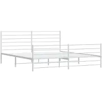 vidaXL Cadre de lit avec tête et pied de lit en métal blanc 180x200 cm