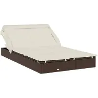 vidaXL Bain de soleil 2 personnes avec toit Marron 213x118x97 Poly rotin