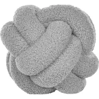 Beliani Lot de 2 coussins Boucle Node Gris 19 x 19 cm MALNI (19 x 19 cm)