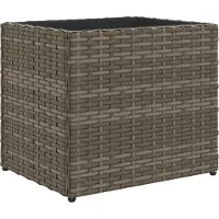 vidaXL Jardinière Gris 36x30x32 Cm Résine Tressée