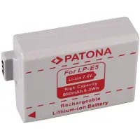 PATONA Batterie f. Canon LP-E5 LPE5 EOS-450D EOS 450D EOS450D EOS1000 (Batterie de l'appareil photo), Alimentation pour appareil photo, Noir