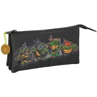 Safta Triple trousse multi-usages Teenage Mutant Ninja Turtles Noir Gris 22 x 12 x 3 cm