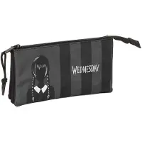 Wednesday Étui triple polyvalent Noir 22 x 12 x 3 cm