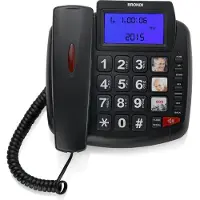 Brondi Téléphone analogique Bravo 90 avec identification de l'appelant, noir