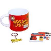 Bandai Tasse Back To The Future . Coaster &amp; Keyring Gift Set
