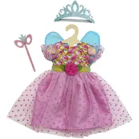 Heless Robe de poupée "Princesse Lillifee" avec couronne pailletée et masque pour les yeux, 3 pièces