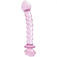 Dream Toys Glaze Glass 9" Rosebud Spiral G-spot Dildo 22.5 cm