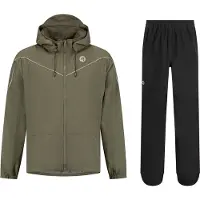 Rogelli Unisexe, Veste de cyclisme, Pendler-Essential Regenanzug (L), Noir, Vert, L