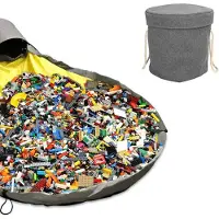 Kruzzel Tapis de jeu et panier de rangement - 2 en 1