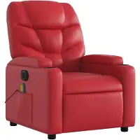 vidaXL Fauteuil de massage électrique rouge similicuir