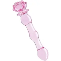 Dream Toys Glaze Glass 8" Rosebud Beaded Dildo 19.3 cm
