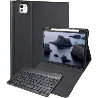 Accezz Étui de tablette portefeuille Bluetooth Clavier Apple iPad Pro 11 (2025) M5 / (2024) M4 - AZERTY / FR - Noir