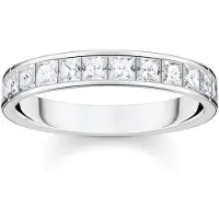Thomas Sabo Bague 'Ring Weiß Steine Pavé Silber' blanc