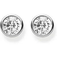 Thomas Sabo Boucles d'oreilles cloutées en pierre blanche, (Argent)
