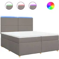 vidaXL Lit boxspring avec matelas Taupe 200x200 cm Tissu