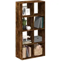 vidaXL Étagère séparatrice de pièce chêne fumé 69,5x29x137,5 cm