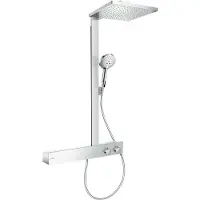 Hansgrohe Raindance E 300 colonne de douche de pluie tablette 60 cm mitigeur thermostatique Chrome Brillant