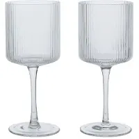 Ferm Living Ripple Verres à Vin Blanc - Ensemble de 2 Clear