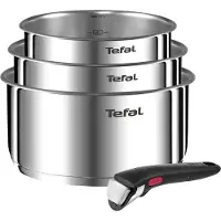 Tefal INGENIO EMOTION Set 3 Casseroles 16/18/20 cm+1 poignée - Inox - Tous feux dont induction L896S404