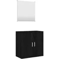 vidaXL Ensemble de meubles de salle de bain 2 pièces noir en bois composite