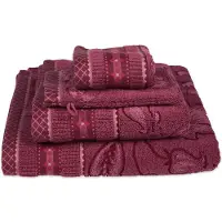 Pip studio Serviette de Douche Pip Studio Jasmin Jacquard Dark Pink (Lot de 3)