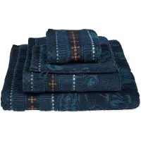 Pip studio Serviette de Douche Pip Studio Jasmin Jacquard Dark Blue (Lot de 3)