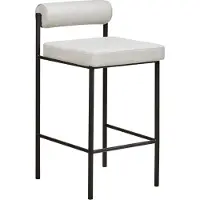 Beliani Ensemble de 2 tabourets de bar rembourrage en polyester gris clair pieds en métal noir tabourets à dossier déroulant salle à manger moderne cuisine