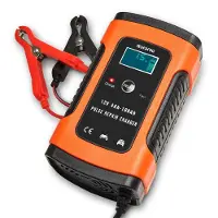 Auronic Chargeur de batterie - - Chargeur de secours - pour voiture et moto - 12V - jusqu'à 100Ah - Orange