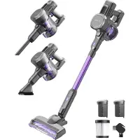 Auronic Stick hoover - Sans fil - Sans sac - Alimenté par batterie - Autonome - 220 W - Batterie supplémentaire - Gris/Pourpre