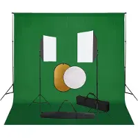 vidaXL Kit de studio photo boîtes à lumière toile de fond réflecteur