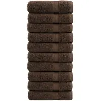 vidaXL Serviettes de bain de qualité supérieure SOLUND 10 pcs marron
